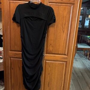 Fashion Nova Black Midi Dress size s